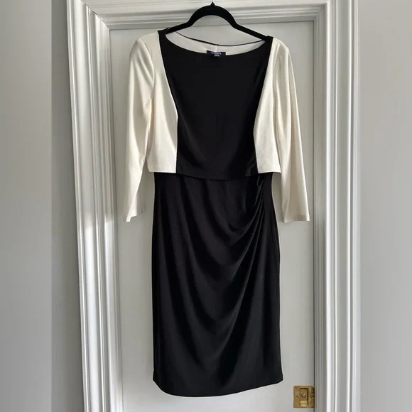 Chaps Dresses | Chaps Elegant Black And White Dress | Color: Black | Size: M | Mltarbell's Closet